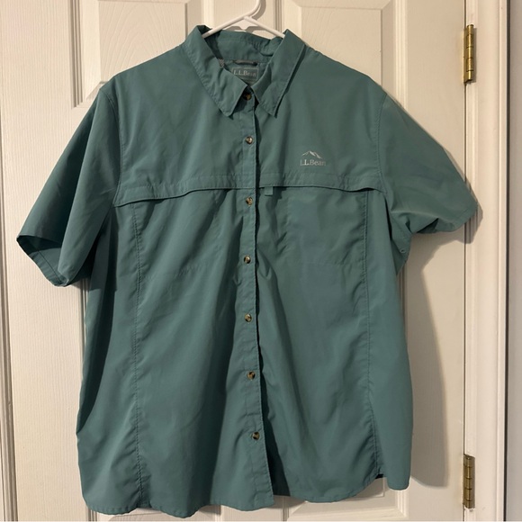 Women's L.L. Bean Tropic Wear Short Sleeve Size 2XL Mineral Blue - Picture 1 of 4